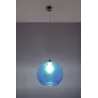 Suspension BALL, verre/acier, bleu/chrome, E27 - Pas cher