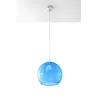 Suspension BALL, verre/acier, bleu/chrome, E27 - Pas cher