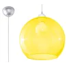 Suspension BALL, verre/acier, jaune/chrome, E27 - Pas cher