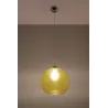 Suspension BALL, verre/acier, jaune/chrome, E27 - Pas cher