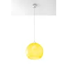Suspension BALL, verre/acier, jaune/chrome, E27 - Pas cher