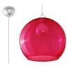 Suspension BALL, verre/acier, rouge/chrome, E27 - Pas cher