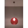 Suspension BALL, verre/acier, rouge/chrome, E27 - Pas cher