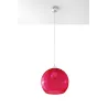 Suspension BALL, verre/acier, rouge/chrome, E27 - Pas cher