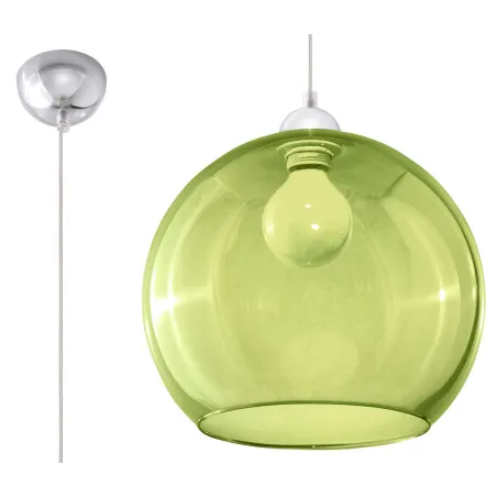 Suspension BALL, verre/acier, vert/chrome, E27 - Pas cher