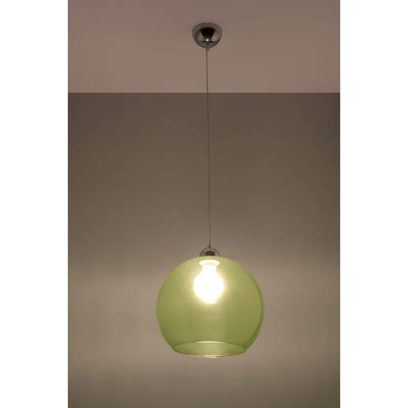 Suspension BALL, verre/acier, vert/chrome, E27 - Pas cher