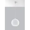 Suspension BALL, verre/acier, blanc/chrome, E27 - Pas cher