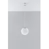 Suspension UGO 20, verre/acier, blanc/chrome, E27 - Pas cher