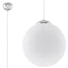 Suspension UGO 30, verre/acier, blanc/chrome, E27 - Pas cher