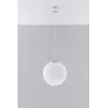 Suspension UGO 30, verre/acier, blanc/chrome, E27 - Pas cher