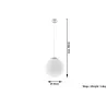 Suspension UGO 30, verre/acier, blanc/chrome, E27 - Pas cher