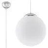 Suspension UGO 40, verre/acier, blanc/chrome, E27 - Pas cher