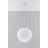 Suspension UGO 40, verre/acier, blanc/chrome, E27 - Pas cher