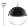 Suspension GINO, verre/acier, noir/chrome, E27 - Pas cher