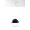 Suspension GINO, verre/acier, noir/chrome, E27 - Pas cher