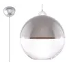 Suspension GINO, verre/acier, gris/chrome, E27 - Pas cher