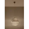 Suspension GINO, verre/acier, gris/chrome, E27 - Pas cher