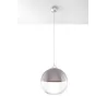 Suspension GINO, verre/acier, gris/chrome, E27 - Pas cher