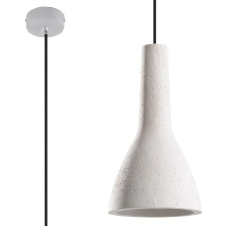 Suspension EMPOLI, béton blanc, E27 - Pas cher