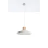 Suspension AFRA, béton/bois, blanc/naturel, E27 - Pas cher