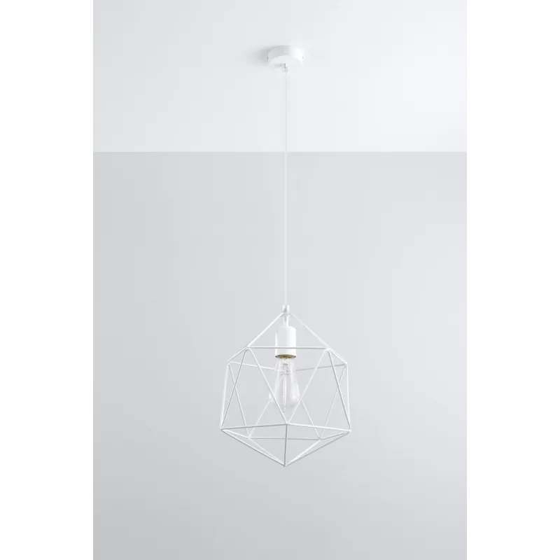 Suspension GASPARE, acier blanc, E27 - Pas cher