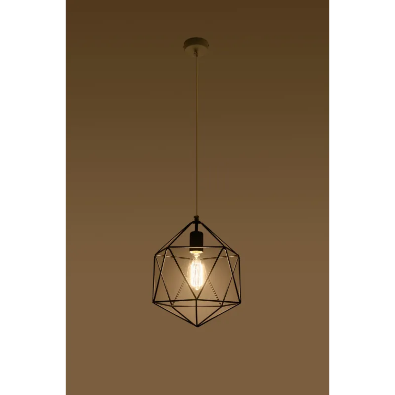Suspension GASPARE, acier noir, E27 - Pas cher