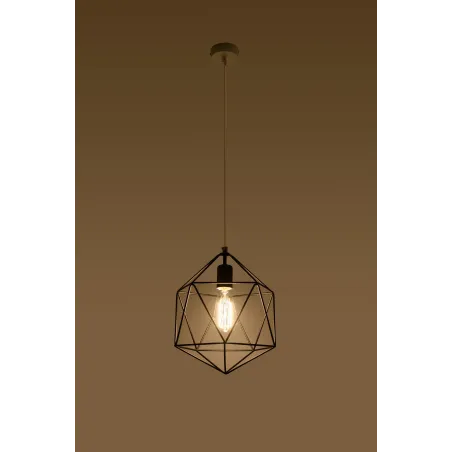 Suspension GASPARE, acier noir, E27 - Pas cher