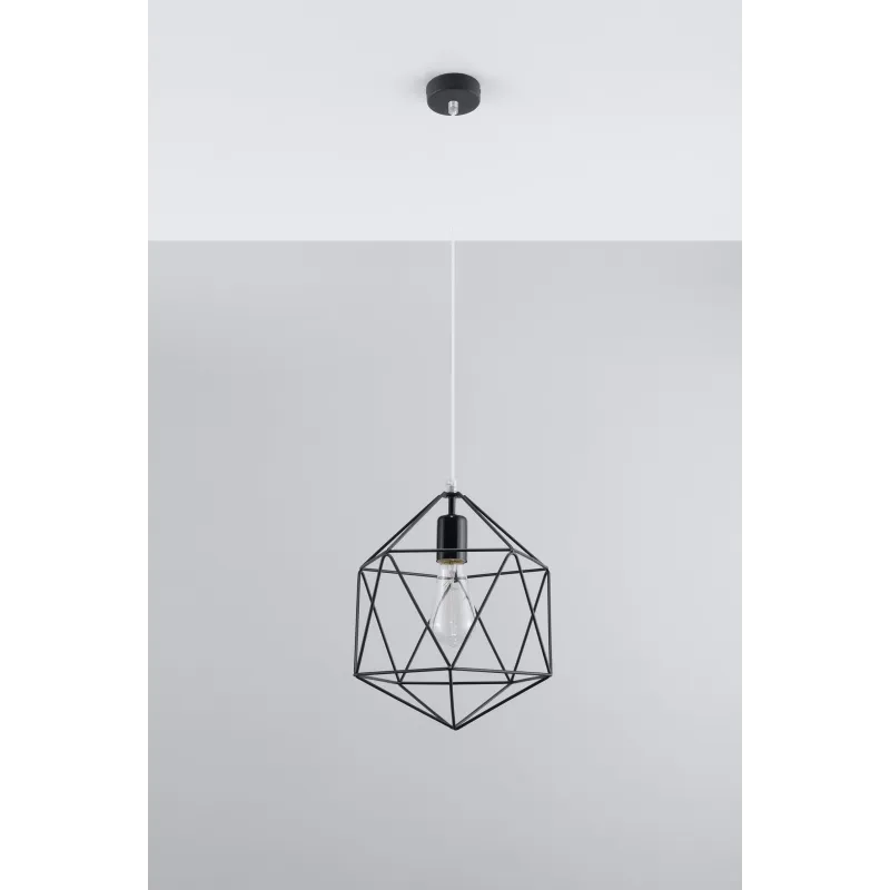 Suspension GASPARE, acier noir, E27 - Pas cher