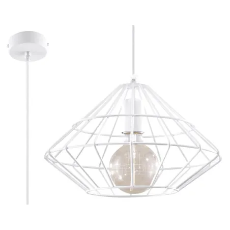 Suspension UMBERTO, acier blanc, E27 - Pas cher
