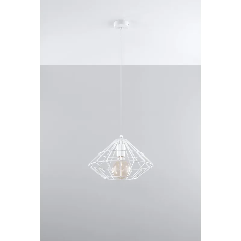 Suspension UMBERTO, acier blanc, E27 - Pas cher