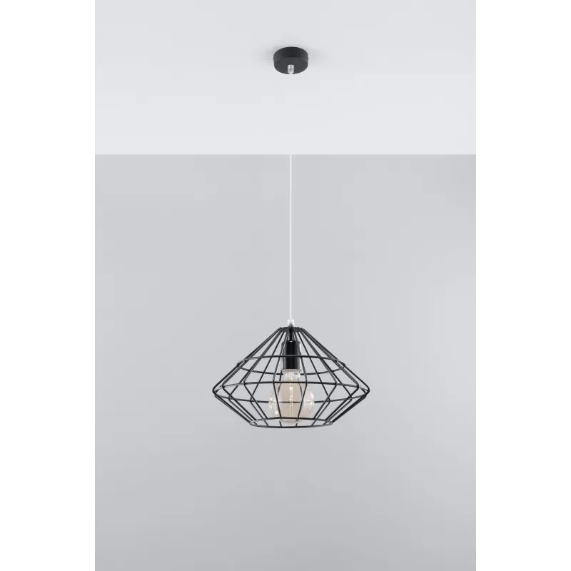 Suspension UMBERTO, acier noir, E27 - Pas cher