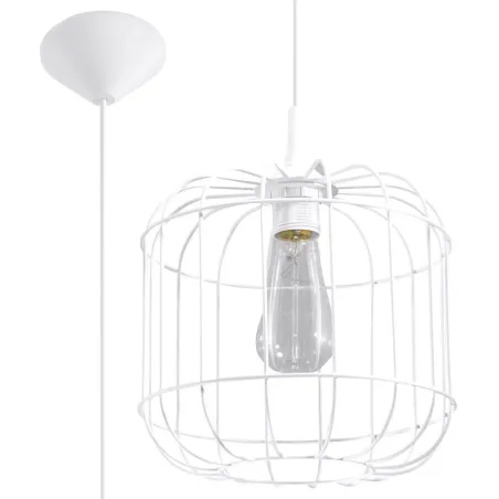 Suspension CELTA, acier blanc, E27 - Pas cher
