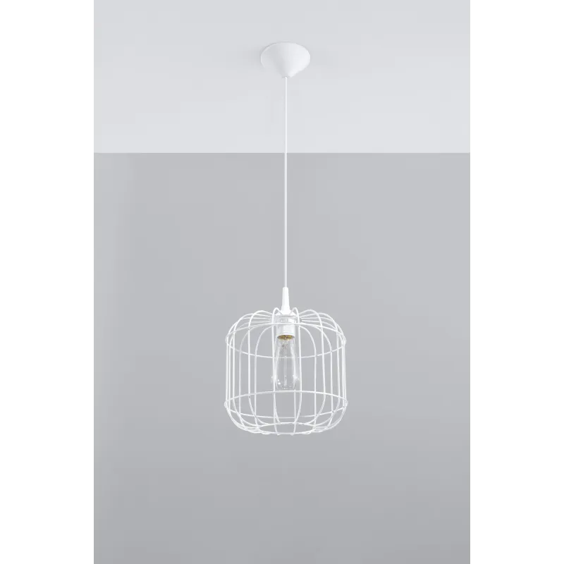 Suspension CELTA, acier blanc, E27 - Pas cher