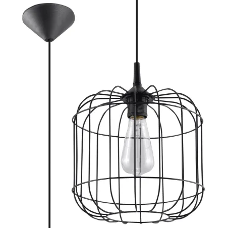 Suspension CELTA, acier noir, E27 - Pas cher