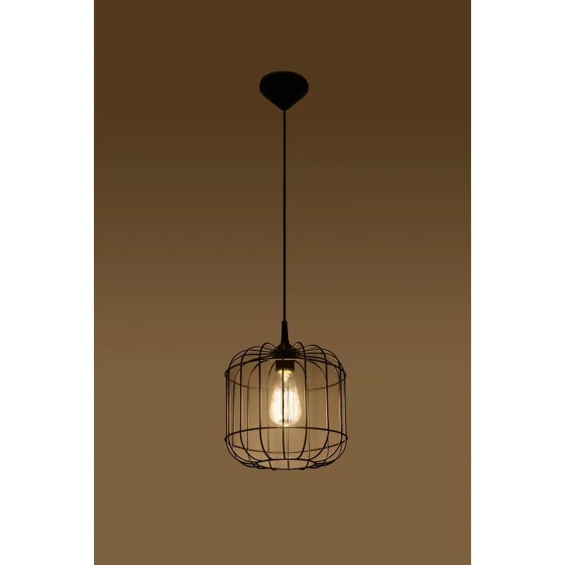 Suspension CELTA, acier noir, E27 - Pas cher