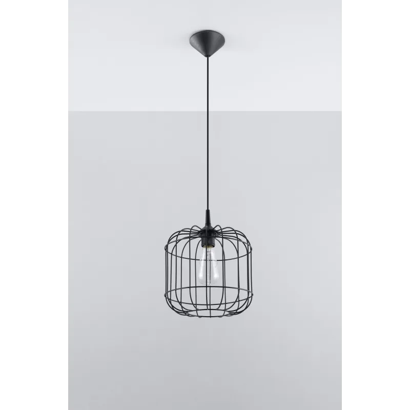 Suspension CELTA, acier noir, E27 - Pas cher