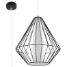 Suspension DEMI, acier/PVC, noir/blanc, E27 - Pas cher