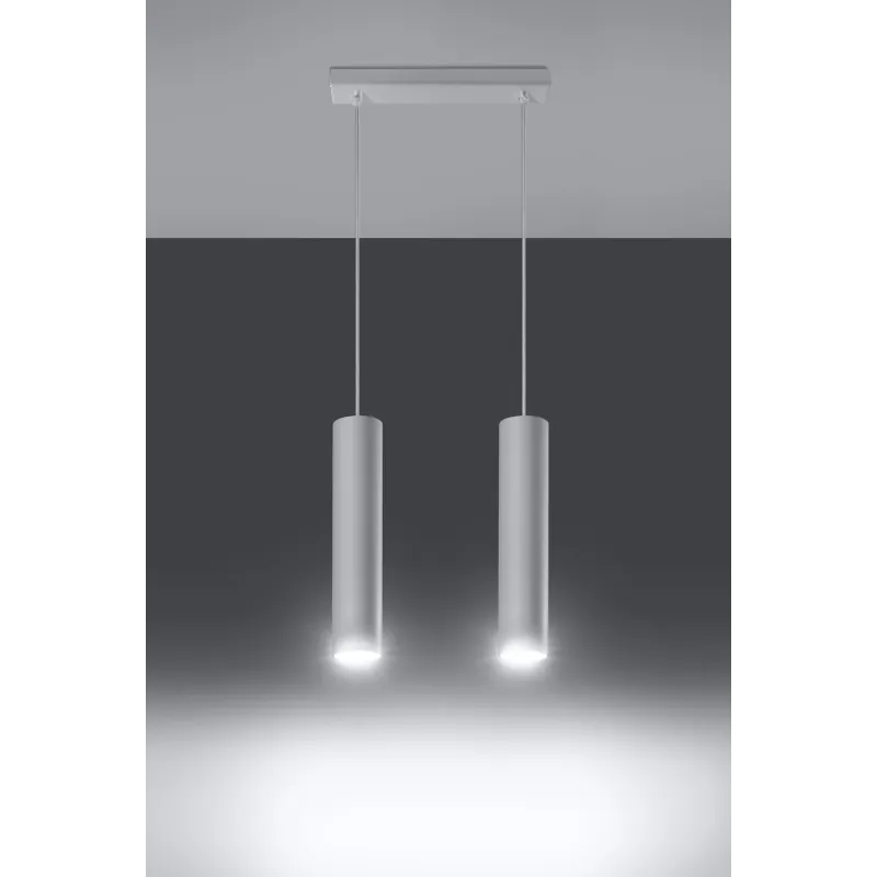Suspension LAGOS 2, acier blanc, GU10 - Pas cher
