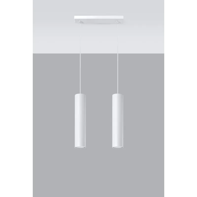 Suspension LAGOS 2, acier blanc, GU10 - Pas cher