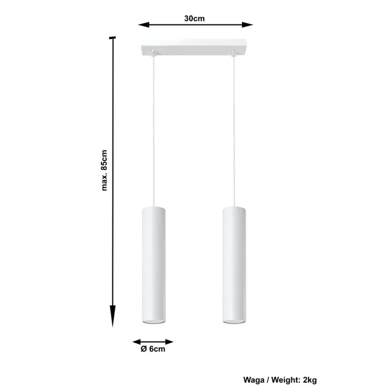 Suspension LAGOS 2, acier blanc, GU10 - Pas cher