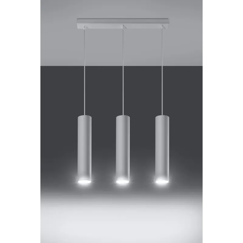 Suspension LAGOS 3, acier blanc, GU10 - Pas cher