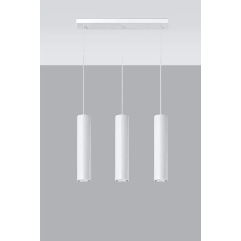 Suspension LAGOS 3, acier blanc, GU10 - Pas cher