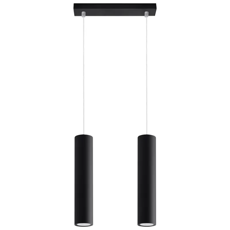 Suspension LAGOS 2, acier noir, GU10 - Pas cher