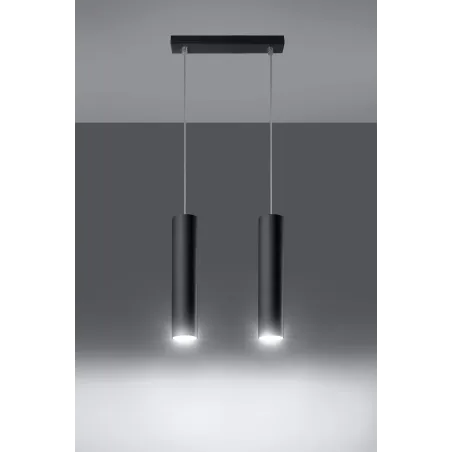 Suspension LAGOS 2, acier noir, GU10 - Pas cher