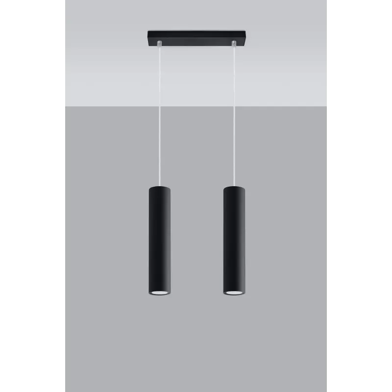 Suspension LAGOS 2, acier noir, GU10 - Pas cher
