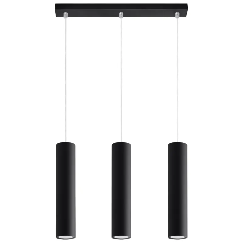 Suspension LAGOS 3, acier noir, GU10 - Pas cher
