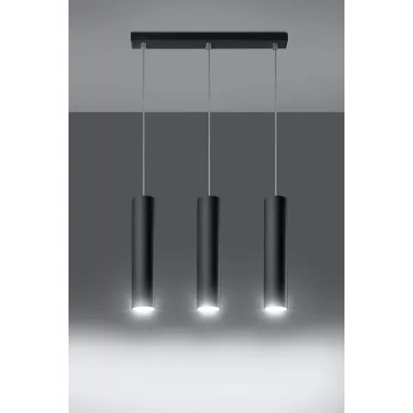 Suspension LAGOS 3, acier noir, GU10 - Pas cher