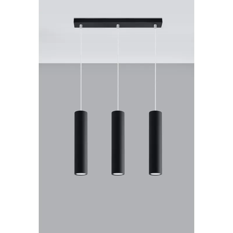 Suspension LAGOS 3, acier noir, GU10 - Pas cher
