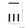 Suspension LAGOS 3, acier noir, GU10 - Pas cher