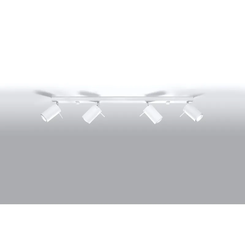 Plafonnier RING 4L, acier blanc, GU10 - Pas cher